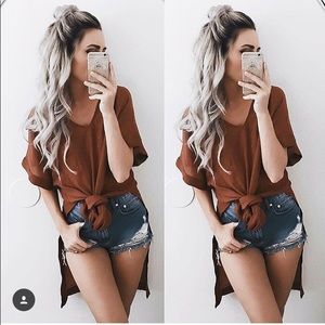 Colors of Aurora | Rust Red Tunic Top